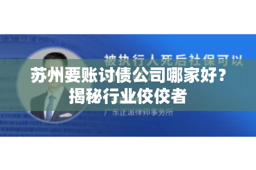 苏州要账讨债公司哪家好？揭秘行业佼佼者