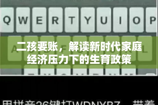 二孩要账，解读新时代家庭经济压力下的生育政策