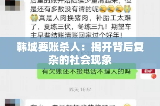 韩城要账杀人：揭开背后复杂的社会现象