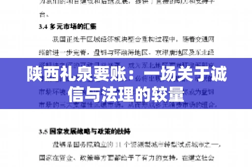 陕西礼泉要账：一场关于诚信与法理的较量