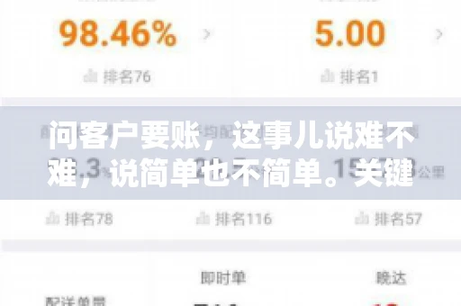 问客户要账，这事儿说难不难，说简单也不简单。关键是要掌握一些技巧，让整个要账过程既不伤和气，又能顺利收回款项。今天，我就来跟大家聊聊这个话题，希望能给大家带来一些实用的建议。