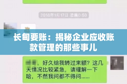 长甸要账：揭秘企业应收账款管理的那些事儿