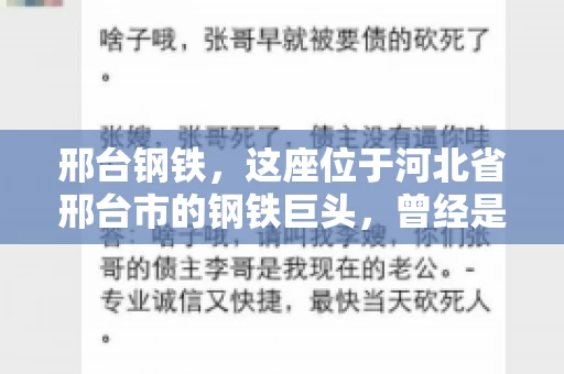 邢台钢铁，这座位于河北省邢台市的钢铁巨头，曾经是我国钢铁行业的佼佼者。然而，近年来，随着市场环境的变化和公司经营状况的波动，邢台钢铁的应收账款问题逐渐凸显。今天，我们就来聊聊邢台钢铁的“要账”那些事儿。