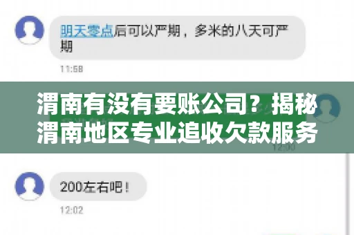 渭南有没有要账公司？揭秘渭南地区专业追收欠款服务