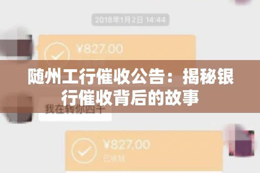 随州工行催收公告：揭秘银行催收背后的故事